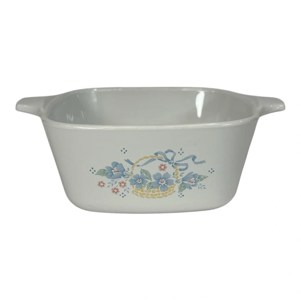 Vtg Corning Ware P-43-B 700ml Country Cornflower Square Casserole Dish NO Lid